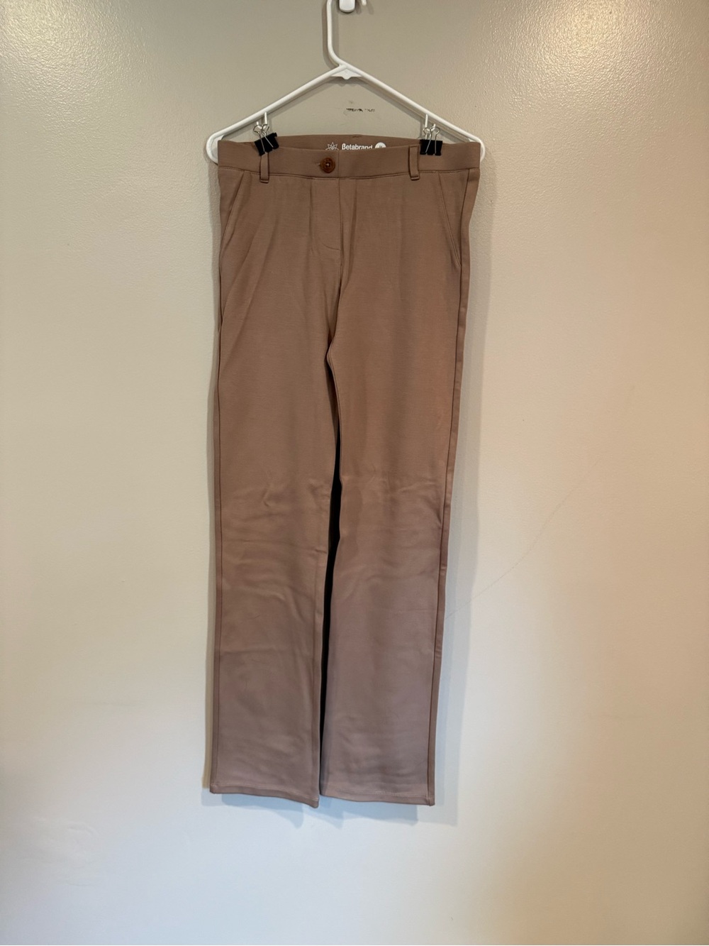 Betabrand Women’s Taupe Dress Trousers